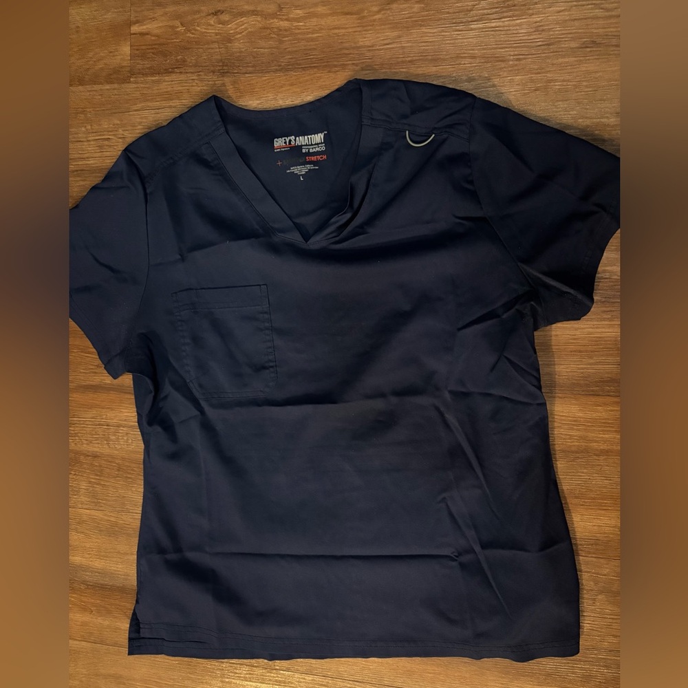 Grey's Anatomy Navy Blue V-Neck Scrub Top